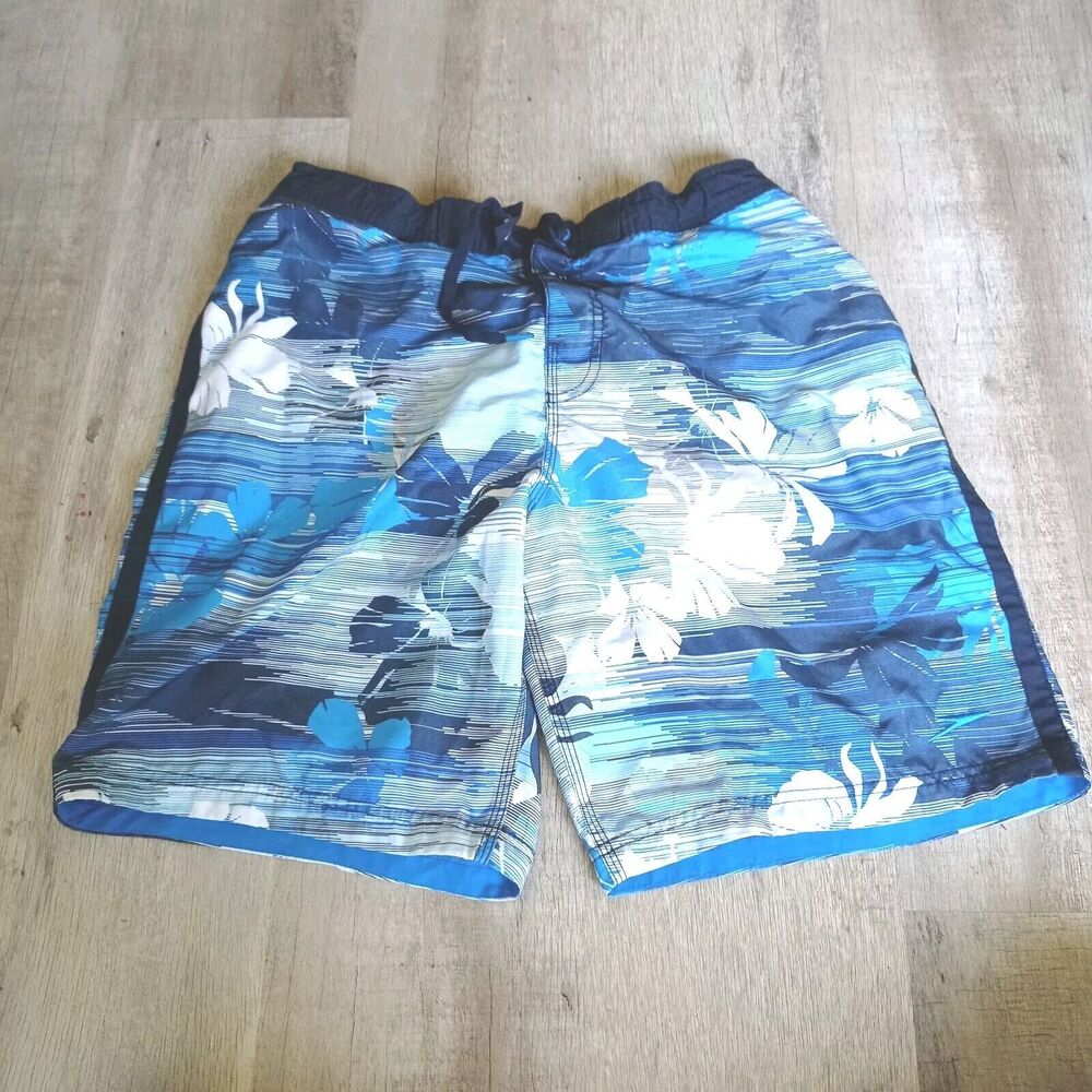 Speedo Swim Shorts Mens Medium M Blue Hawaiian Swim Swimming Bathing Trunk 32"
